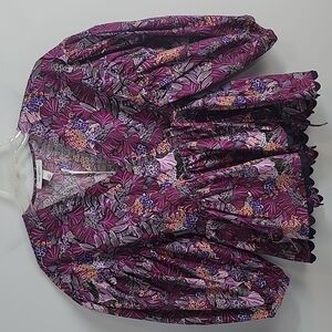 KIKA VARGAS x TARGET purple puff sleeve wrap blouse